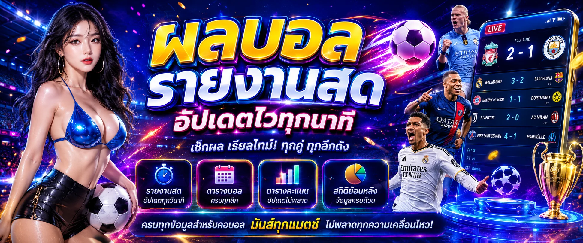 ผลบอลสด G2GXYZ อัปเดตสกอร์ทุกลีกแบบเรียลไทม์